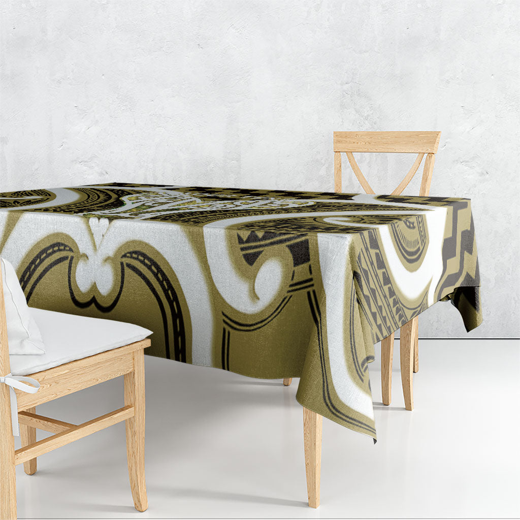 Aotearoa Atua Tangaroa Personalised Tablecloth God Of The Sea Maori Whale Tail Yellow LT14 - Polynesian Pride