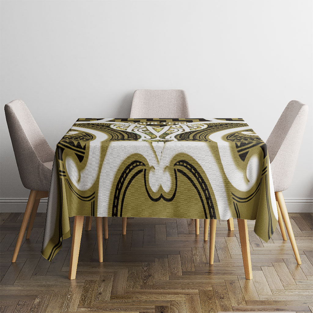 Aotearoa Atua Tangaroa Personalised Tablecloth God Of The Sea Maori Whale Tail Yellow LT14 - Polynesian Pride