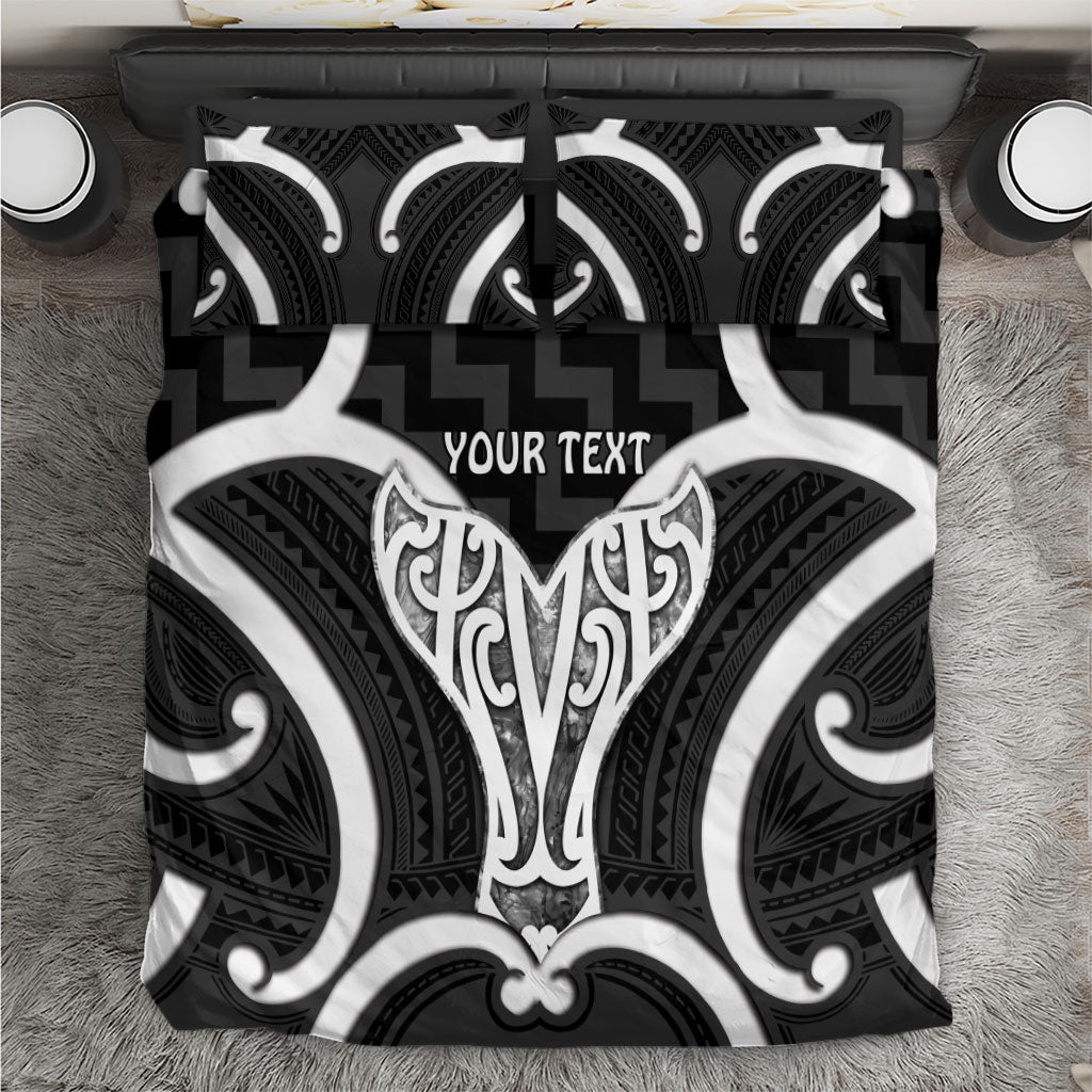 Aotearoa Atua Tangaroa Personalised Bedding Set God Of The Sea Maori Whale Tail Black LT14 Black - Polynesian Pride