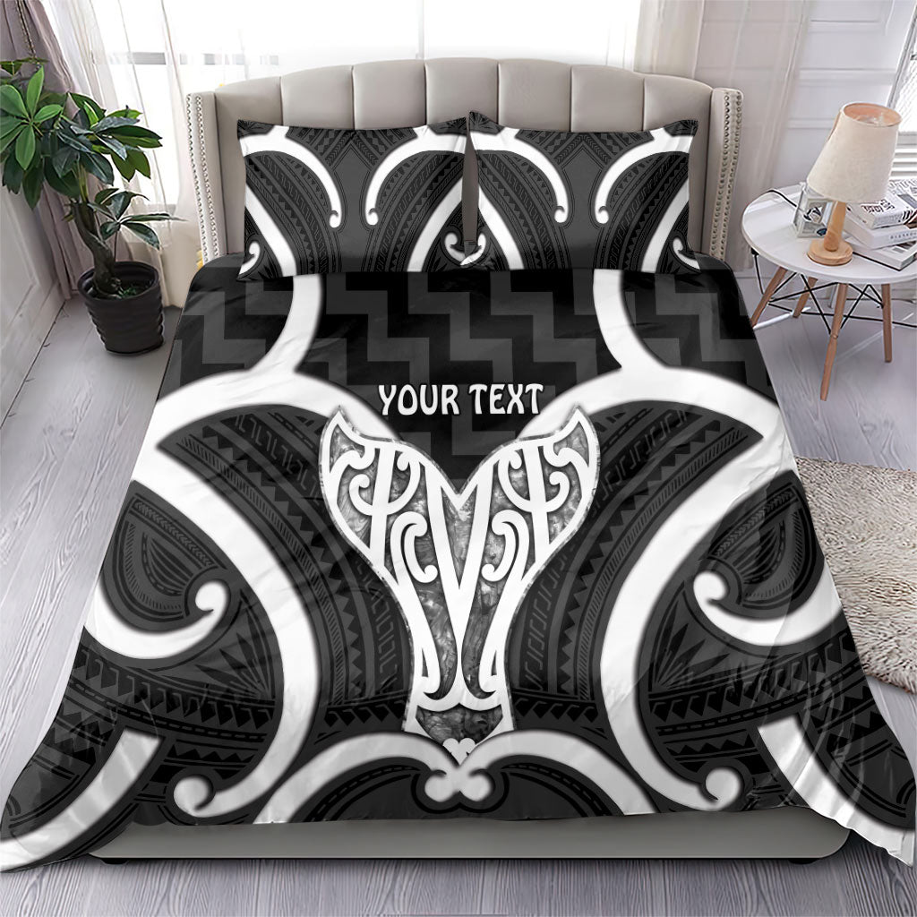 Aotearoa Atua Tangaroa Personalised Bedding Set God Of The Sea Maori Whale Tail Black LT14 - Polynesian Pride