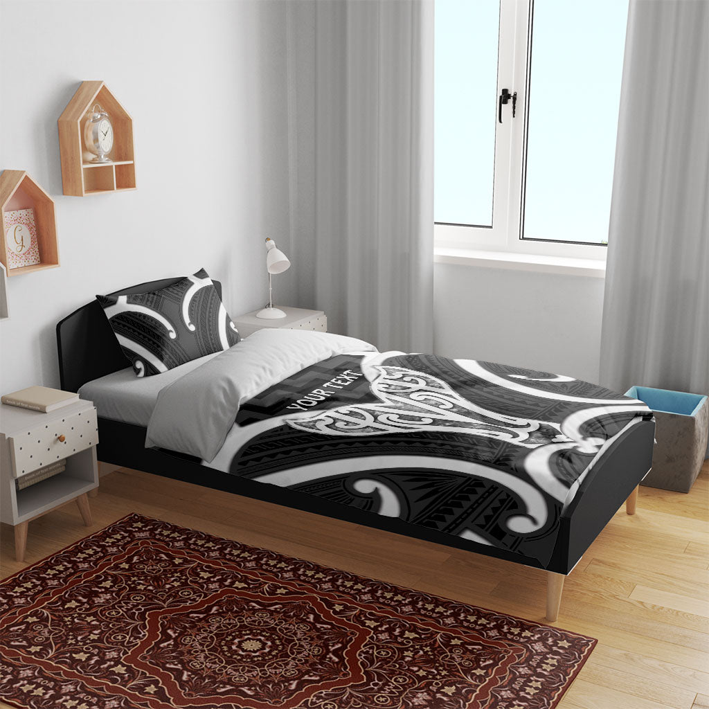 Aotearoa Atua Tangaroa Personalised Bedding Set God Of The Sea Maori Whale Tail Black LT14 - Polynesian Pride