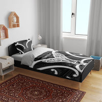 Aotearoa Atua Tangaroa Personalised Bedding Set God Of The Sea Maori Whale Tail Black LT14 - Polynesian Pride