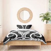 Aotearoa Atua Tangaroa Personalised Bedding Set God Of The Sea Maori Whale Tail Black LT14 - Polynesian Pride