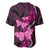 Think Pink Breast Cancer Awareness Baseball Jersey Butterfly Aboriginal Mix Polynesian Pattern