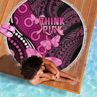 Think Pink Breast Cancer Awareness Beach Blanket Butterfly Aboriginal Mix Polynesian Pattern LT14 - Polynesian Pride