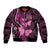 Think Pink Breast Cancer Awareness Bomber Jacket Butterfly Aboriginal Mix Polynesian Pattern