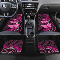 Think Pink Breast Cancer Awareness Car Mats Butterfly Aboriginal Mix Polynesian Pattern LT14 Set 4pcs Pink - Polynesian Pride