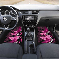 Think Pink Breast Cancer Awareness Car Mats Butterfly Aboriginal Mix Polynesian Pattern LT14 Set 2pcs - Front Pink - Polynesian Pride