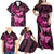 Think Pink Breast Cancer Awareness Family Matching Off Shoulder Maxi Dress and Hawaiian Shirt Butterfly Aboriginal Mix Polynesian Pattern