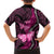 Think Pink Breast Cancer Awareness Family Matching Puletasi and Hawaiian Shirt Butterfly Aboriginal Mix Polynesian Pattern