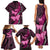 Think Pink Breast Cancer Awareness Family Matching Tank Maxi Dress and Hawaiian Shirt Butterfly Aboriginal Mix Polynesian Pattern