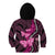 Think Pink Breast Cancer Awareness Kid Hoodie Butterfly Aboriginal Mix Polynesian Pattern