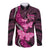 Think Pink Breast Cancer Awareness Long Sleeve Button Shirt Butterfly Aboriginal Mix Polynesian Pattern