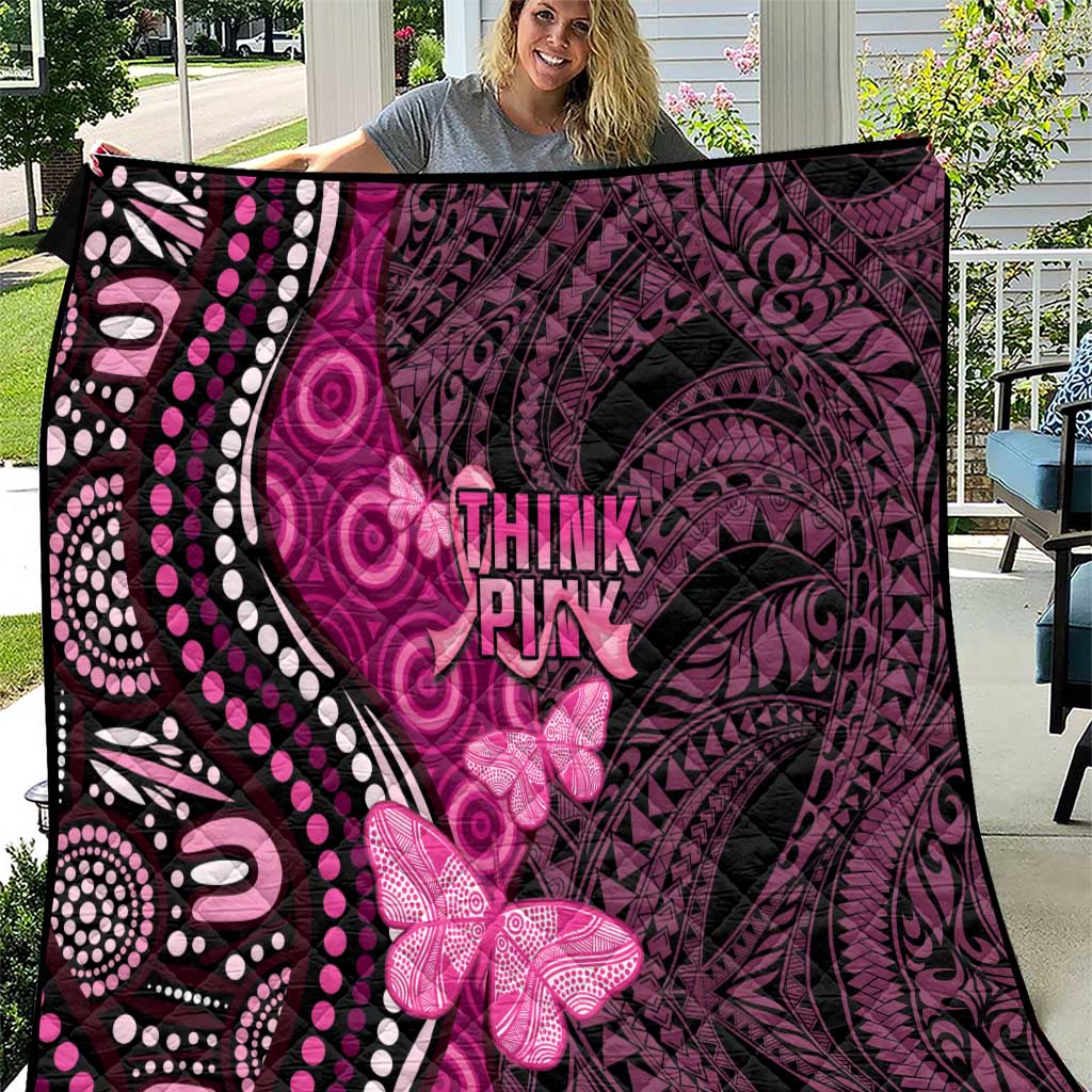 Think Pink Breast Cancer Awareness Quilt Butterfly Aboriginal Mix Polynesian Pattern LT14 Pink - Polynesian Pride