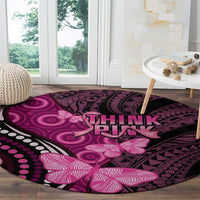 Think Pink Breast Cancer Awareness Round Carpet Butterfly Aboriginal Mix Polynesian Pattern LT14 - Polynesian Pride