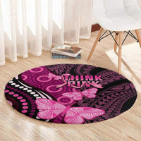 Think Pink Breast Cancer Awareness Round Carpet Butterfly Aboriginal Mix Polynesian Pattern LT14 - Polynesian Pride
