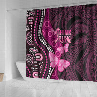 Think Pink Breast Cancer Awareness Shower Curtain Butterfly Aboriginal Mix Polynesian Pattern LT14 - Polynesian Pride