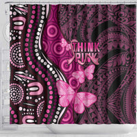 Think Pink Breast Cancer Awareness Shower Curtain Butterfly Aboriginal Mix Polynesian Pattern LT14 - Polynesian Pride