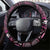 Think Pink Breast Cancer Awareness Steering Wheel Cover Butterfly Aboriginal Mix Polynesian Pattern