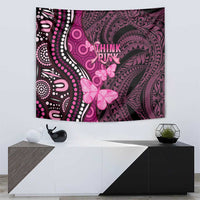 Think Pink Breast Cancer Awareness Tapestry Butterfly Aboriginal Mix Polynesian Pattern LT14 - Polynesian Pride