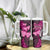 Think Pink Breast Cancer Awareness Tumbler With Handle Butterfly Aboriginal Mix Polynesian Pattern