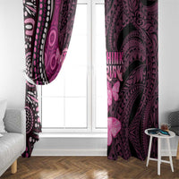 Think Pink Breast Cancer Awareness Window Curtain Butterfly Aboriginal Mix Polynesian Pattern LT14 - Polynesian Pride