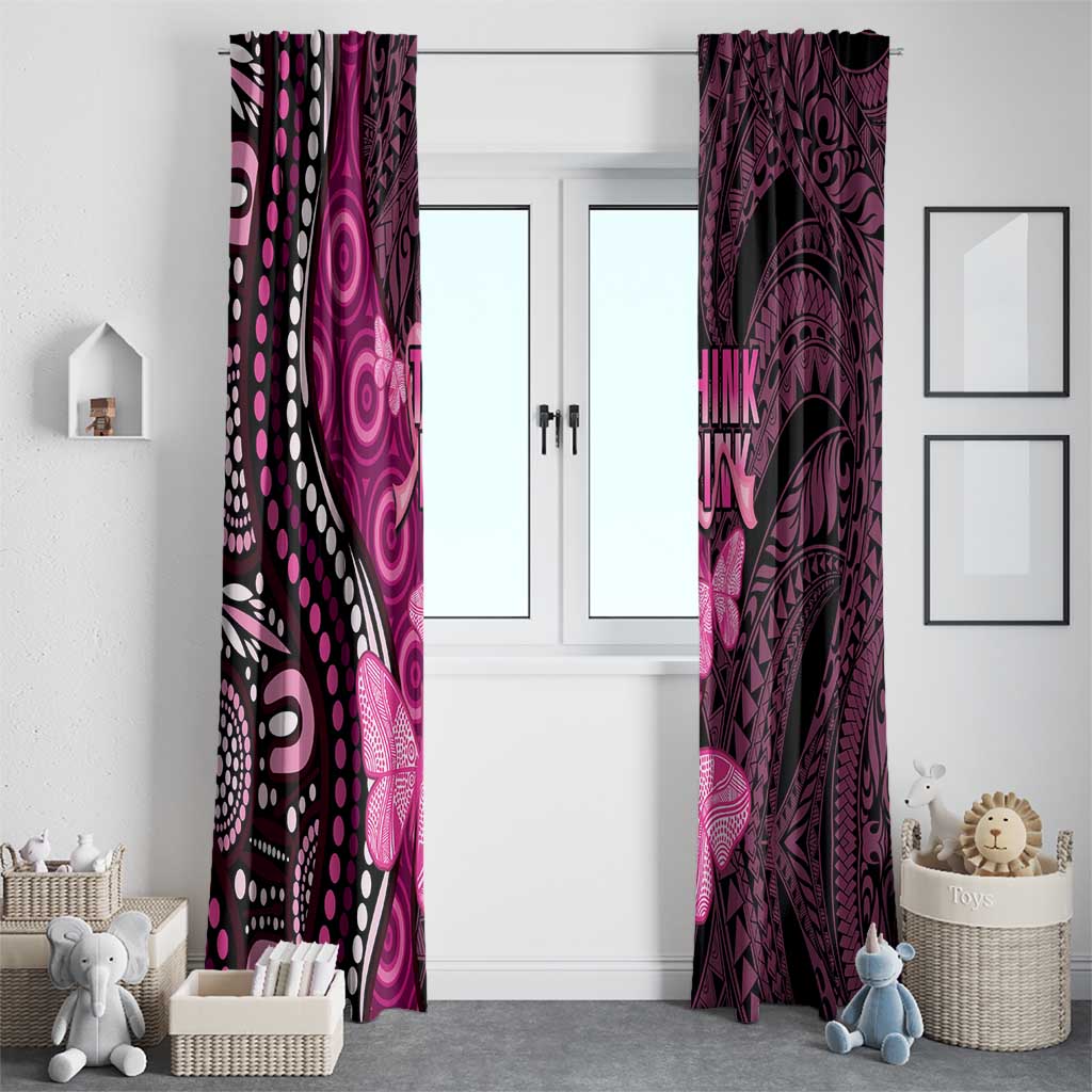Think Pink Breast Cancer Awareness Window Curtain Butterfly Aboriginal Mix Polynesian Pattern LT14 - Polynesian Pride