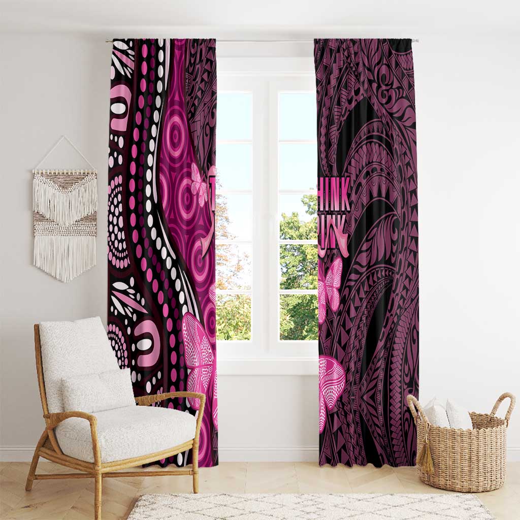 Think Pink Breast Cancer Awareness Window Curtain Butterfly Aboriginal Mix Polynesian Pattern LT14 - Polynesian Pride