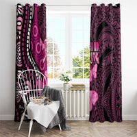 Think Pink Breast Cancer Awareness Window Curtain Butterfly Aboriginal Mix Polynesian Pattern LT14 - Polynesian Pride
