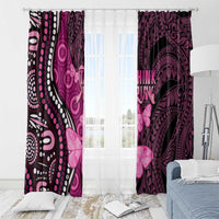 Think Pink Breast Cancer Awareness Window Curtain Butterfly Aboriginal Mix Polynesian Pattern LT14 - Polynesian Pride