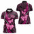 Think Pink Breast Cancer Awareness Women Polo Shirt Butterfly Aboriginal Mix Polynesian Pattern