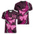 Think Pink Breast Cancer Awareness Women V-Neck T-Shirt Butterfly Aboriginal Mix Polynesian Pattern