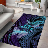 You Matter Suicide Prevention Awareness Area Rug Butterfly Aboriginal Mix Polynesian Pattern LT14 - Polynesian Pride