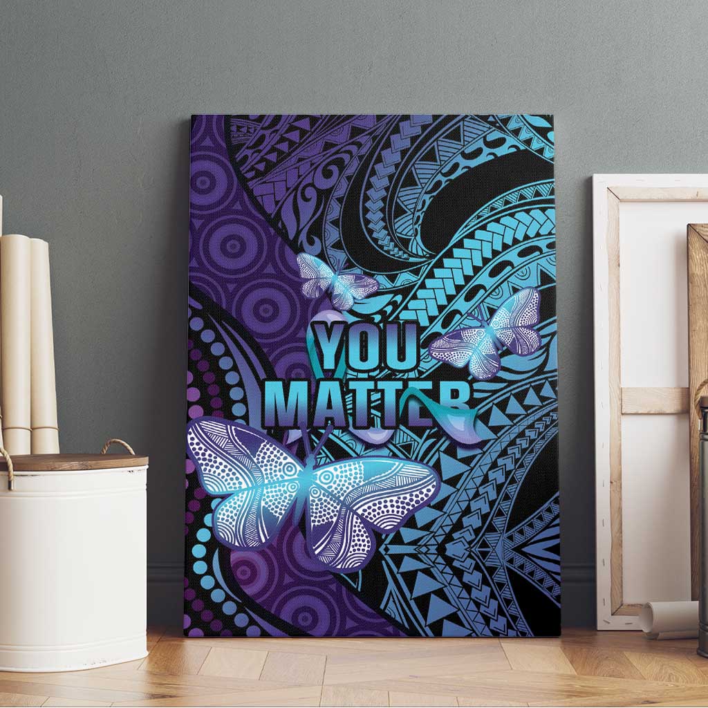You Matter Suicide Prevention Awareness Canvas Wall Art Butterfly Aboriginal Mix Polynesian Pattern LT14 - Polynesian Pride