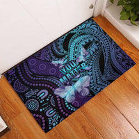 You Matter Suicide Prevention Awareness Rubber Doormat Butterfly Aboriginal Mix Polynesian Pattern LT14 - Polynesian Pride