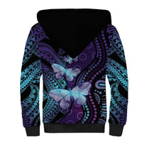 You Matter Suicide Prevention Awareness Sherpa Hoodie Butterfly Aboriginal Mix Polynesian Pattern LT14 - Polynesian Pride