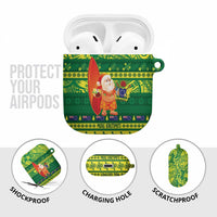 Cook Islands Christmas AirPods Case Surfing Santa Mere Kiritimiti LT14 - Polynesian Pride