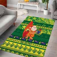 Cook Islands Christmas Area Rug Surfing Santa Mere Kiritimiti LT14 - Polynesian Pride