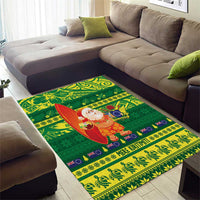 Cook Islands Christmas Area Rug Surfing Santa Mere Kiritimiti LT14 - Polynesian Pride