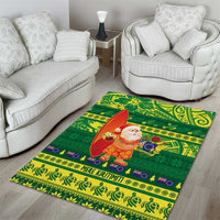 Cook Islands Christmas Area Rug Surfing Santa Mere Kiritimiti LT14 - Polynesian Pride