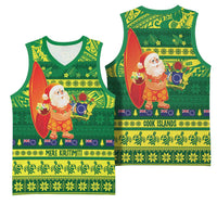 Cook Islands Christmas Basketball Jersey Surfing Santa Mere Kiritimiti LT14 - Polynesian Pride