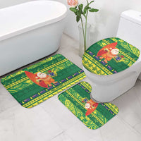 Cook Islands Christmas Bathroom Set Surfing Santa Mere Kiritimiti LT14 - Polynesian Pride