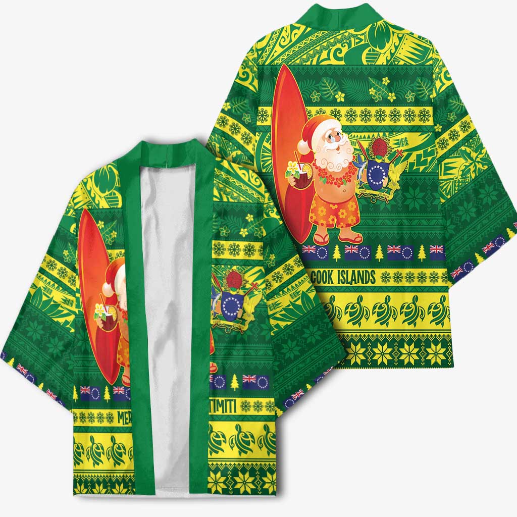 Cook Islands Christmas Kimono Surfing Santa Mere Kiritimiti LT14 - Polynesian Pride