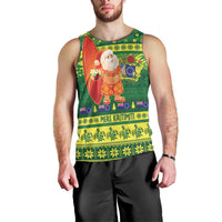 Cook Islands Christmas Men Tank Top Surfing Santa Mere Kiritimiti LT14 - Polynesian Pride