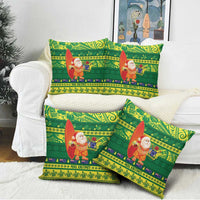Cook Islands Christmas Pillow Cover Surfing Santa Mere Kiritimiti LT14 - Polynesian Pride