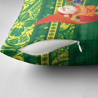 Cook Islands Christmas Pillow Cover Surfing Santa Mere Kiritimiti LT14 - Polynesian Pride