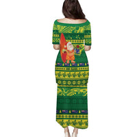 Cook Islands Christmas Puletasi Surfing Santa Mere Kiritimiti LT14 - Polynesian Pride