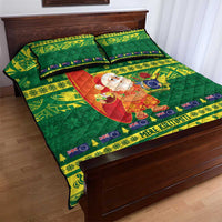 Cook Islands Christmas Quilt Bed Set Surfing Santa Mere Kiritimiti LT14 - Polynesian Pride