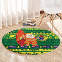 Cook Islands Christmas Round Carpet Surfing Santa Mere Kiritimiti LT14 - Polynesian Pride