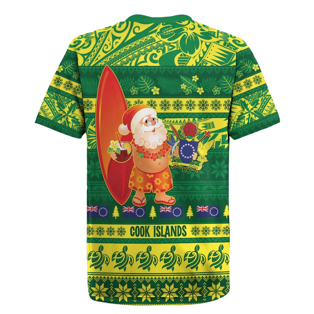 Cook Islands Christmas Rugby Jersey Surfing Santa Mere Kiritimiti LT14 - Polynesian Pride